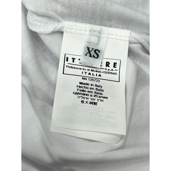 NWT FIORUCCI White Naomi Campbell Printed Graphic T-Shirt Cap Sleeve Size XS - Picture 8 of 10